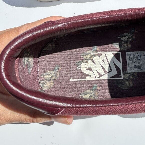 Vans Slip-On 59 Herringbone Maroon Burgundy Port Sneakers Women’s Sz 9 #500714 - Picture 9 of 11